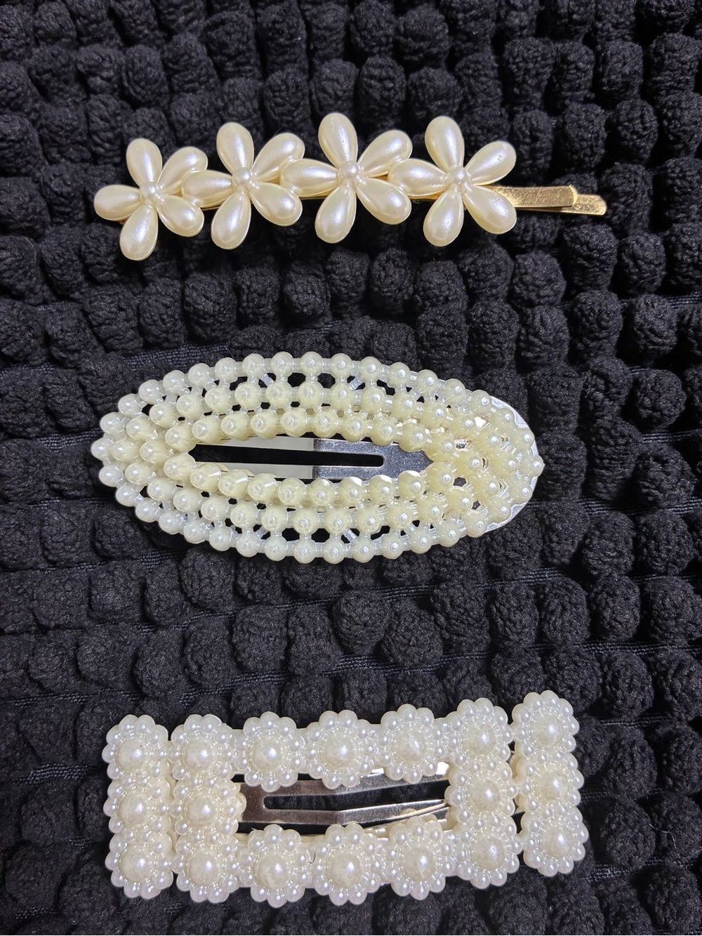 Pearl Floral Hair Clip Set - Ivory Pearl Hair Accessories